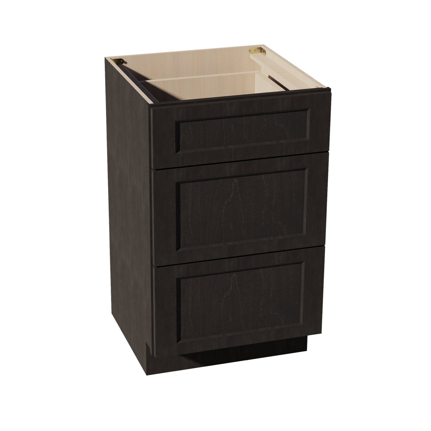 HG - VDB2121: Dark Gray Shaker 21"W x 34 - 1/2"H x 21"D 3 Drawers Vanity Base Cabinets - NextCabinets