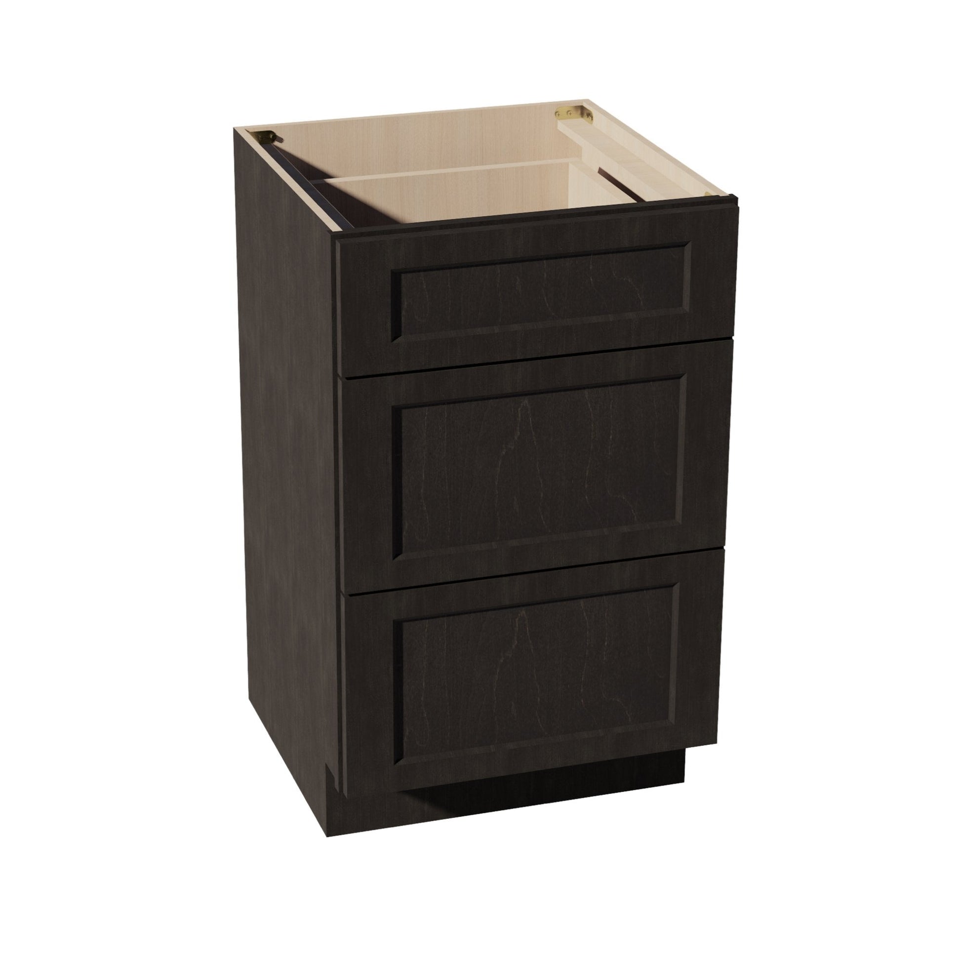 HG - VDB2121: Dark Gray Shaker 21"W x 34 - 1/2"H x 21"D 3 Drawers Vanity Base Cabinets - NextCabinets