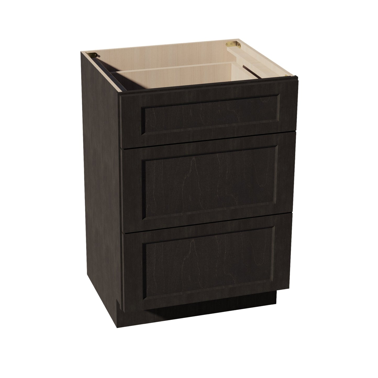 HG - VDB2421: Dark Gray Shaker 24"W x 34 - 1/2"H x 21"D 3 Drawers Vanity Base Cabinets - NextCabinets