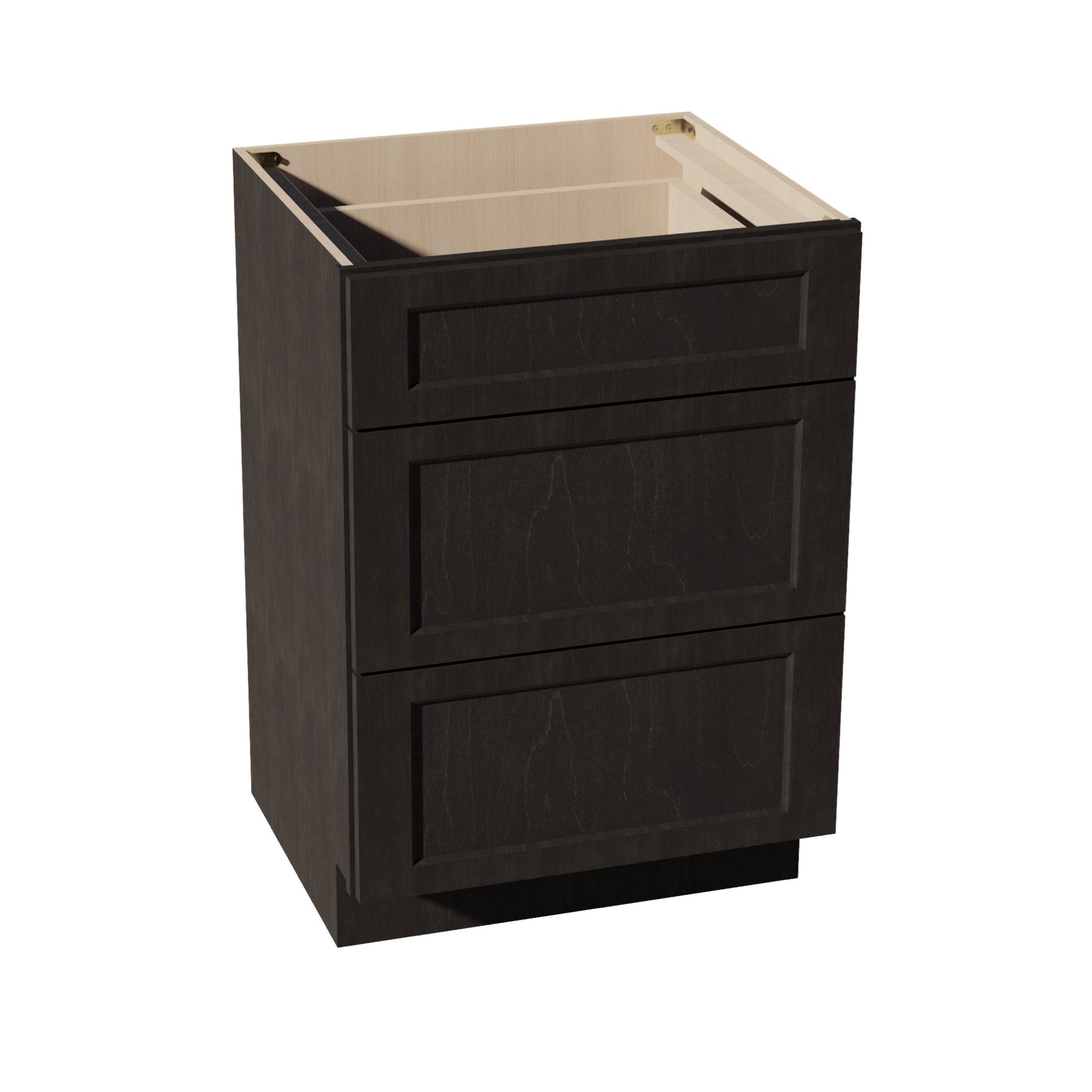 HG - VDB2421: Dark Gray Shaker 24"W x 34 - 1/2"H x 21"D 3 Drawers Vanity Base Cabinets - NextCabinets