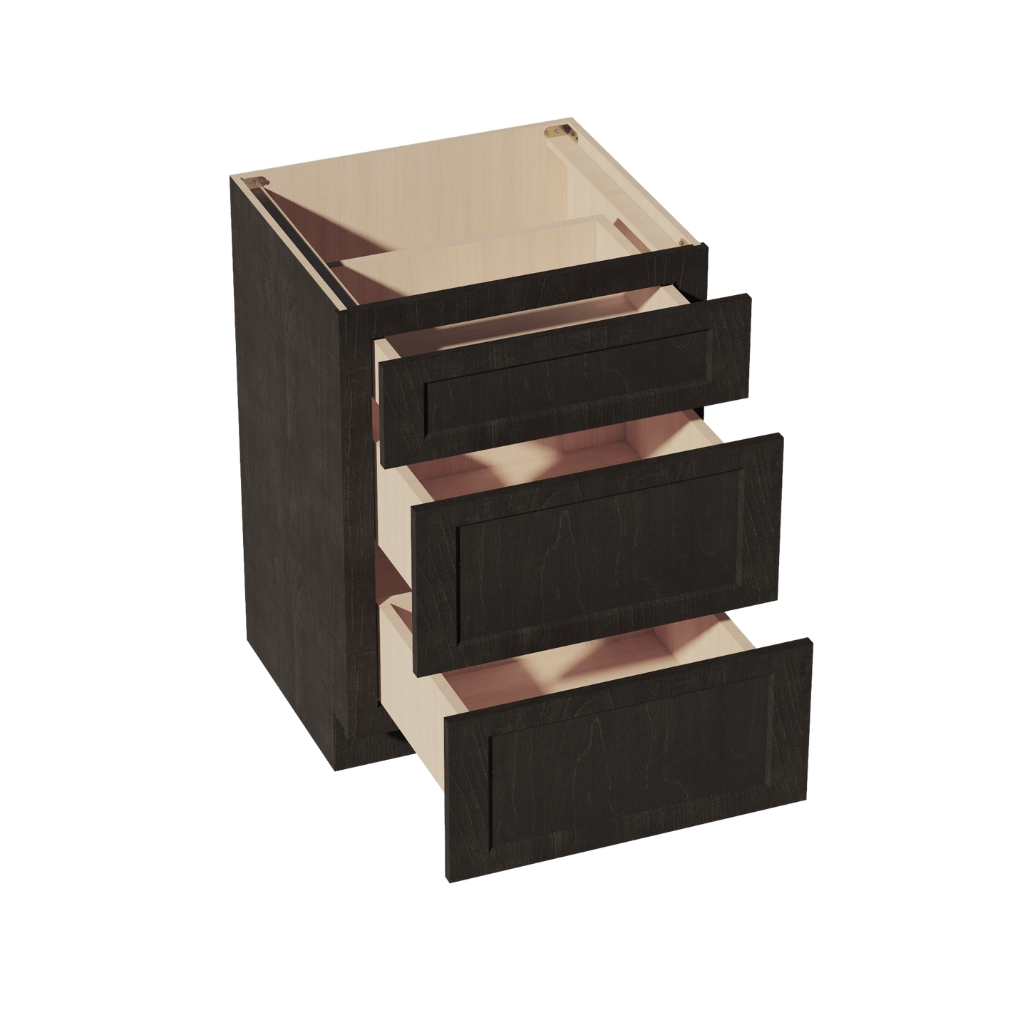 HG - VDB2421: Dark Gray Shaker 24"W x 34 - 1/2"H x 21"D 3 Drawers Vanity Base Cabinets - NextCabinets