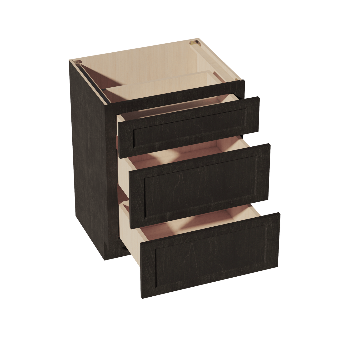 HG - VDB2721: Dark Gray Shaker 27"W x 34 - 1/2"H x 21"D 3 Drawers Vanity Base Cabinets - NextCabinets