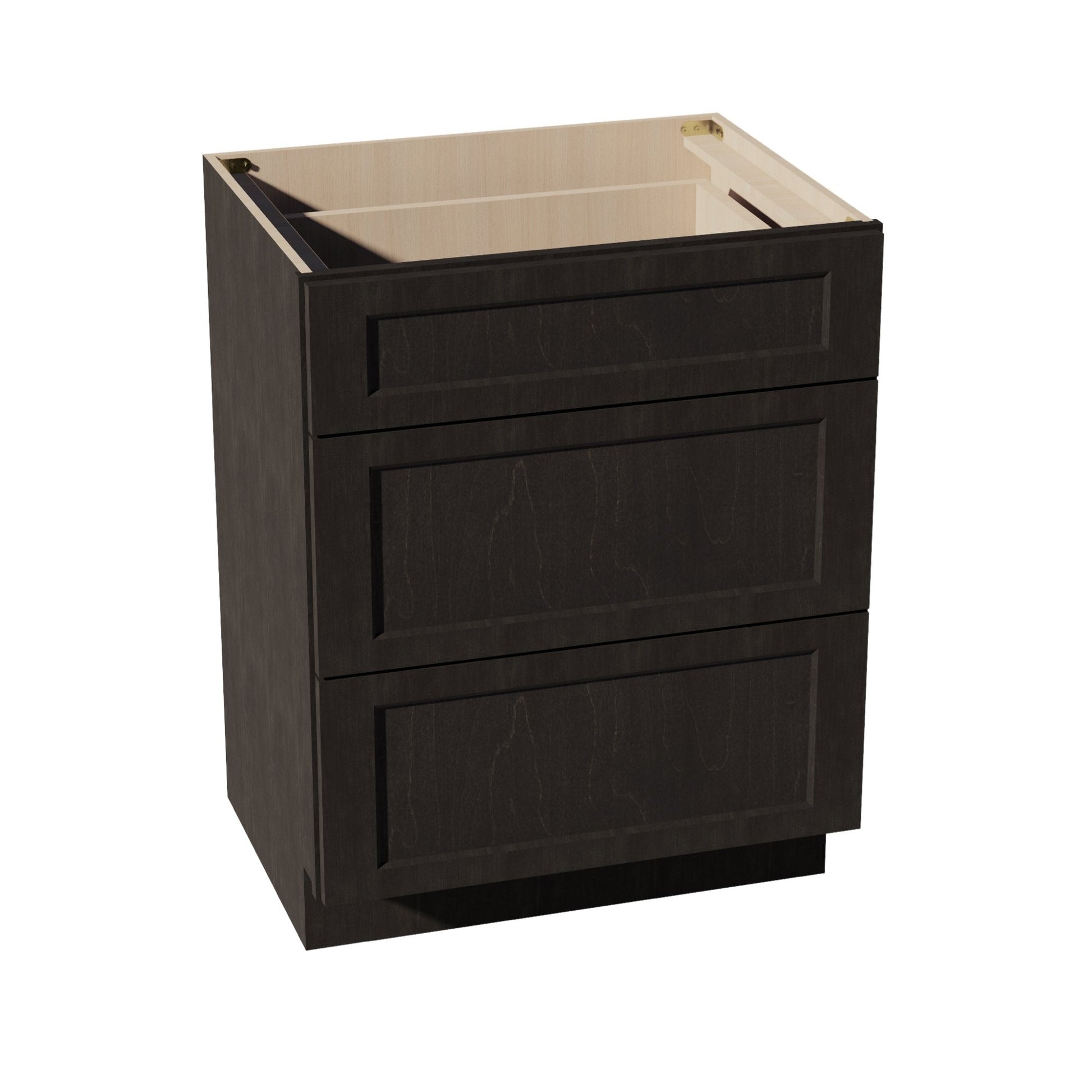 HG - VDB2721: Dark Gray Shaker 27"W x 34 - 1/2"H x 21"D 3 Drawers Vanity Base Cabinets - NextCabinets