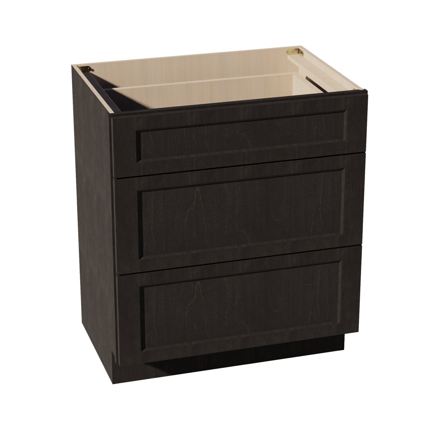 HG - VDB3021: Dark Gray Shaker 30"W x 34 - 1/2"H x 21"D 3 Drawers Vanity Base Cabinets - NextCabinets