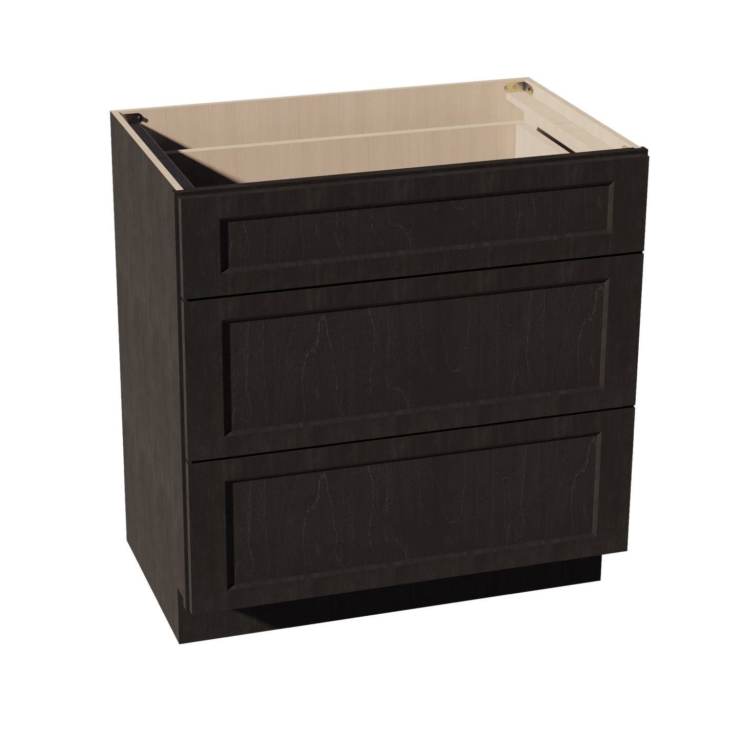 HG - VDB3321: Dark Gray Shaker 33"W x 34 - 1/2"H x 21"D 3 Drawers Vanity Base Cabinets - NextCabinets