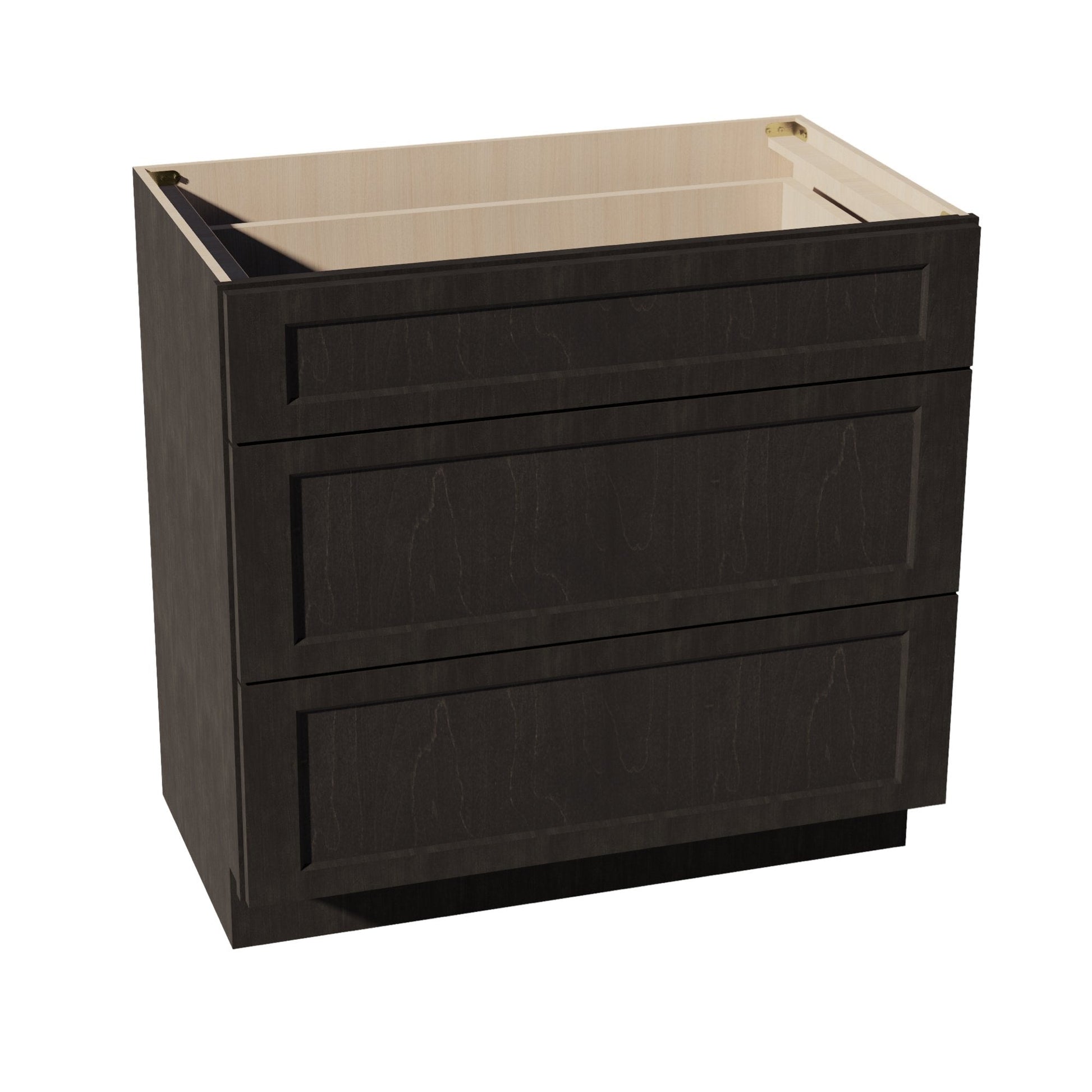 HG - VDB3621: Dark Gray Shaker 36"W x 34 - 1/2"H x 21"D 3 Drawers Vanity Base Cabinets - NextCabinets