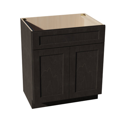HG - VSB3021: Dark Gray Shaker 30"W x 34 - 1/2"H x 21"D 2 Doors & 1 False Drawer Vanity Sink Base Cabinets - NextCabinets