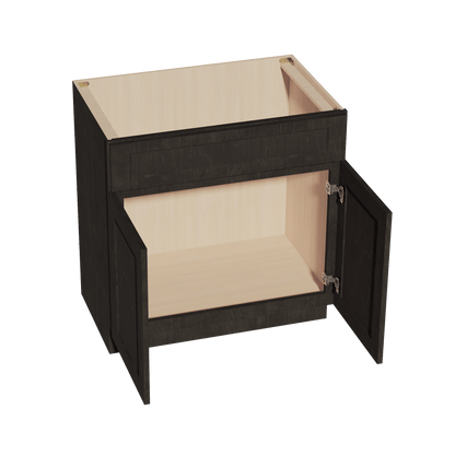 HG - VSB3321: Dark Gray Shaker 33"W x 34 - 1/2"H x 21"D 2 Doors & 1 False Drawer Vanity Sink Base Cabinets - NextCabinets