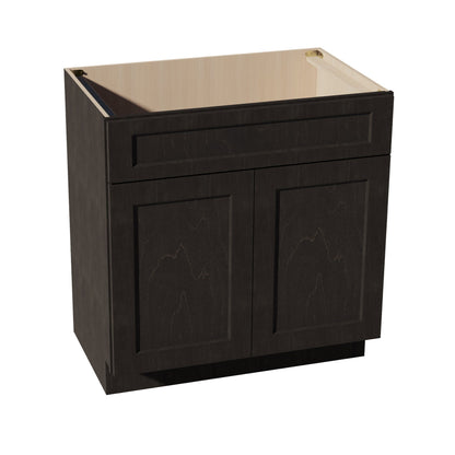 HG - VSB3321: Dark Gray Shaker 33"W x 34 - 1/2"H x 21"D 2 Doors & 1 False Drawer Vanity Sink Base Cabinets - NextCabinets