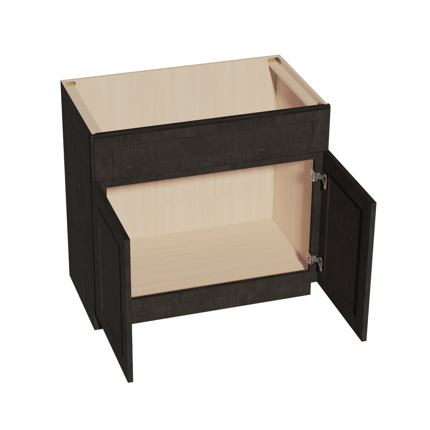 HG - VSB3621: Dark Gray Shaker 36"W x 34 - 1/2"H x 21"D 2 Doors & 1 False Drawer Vanity Sink Base Cabinets - NextCabinets