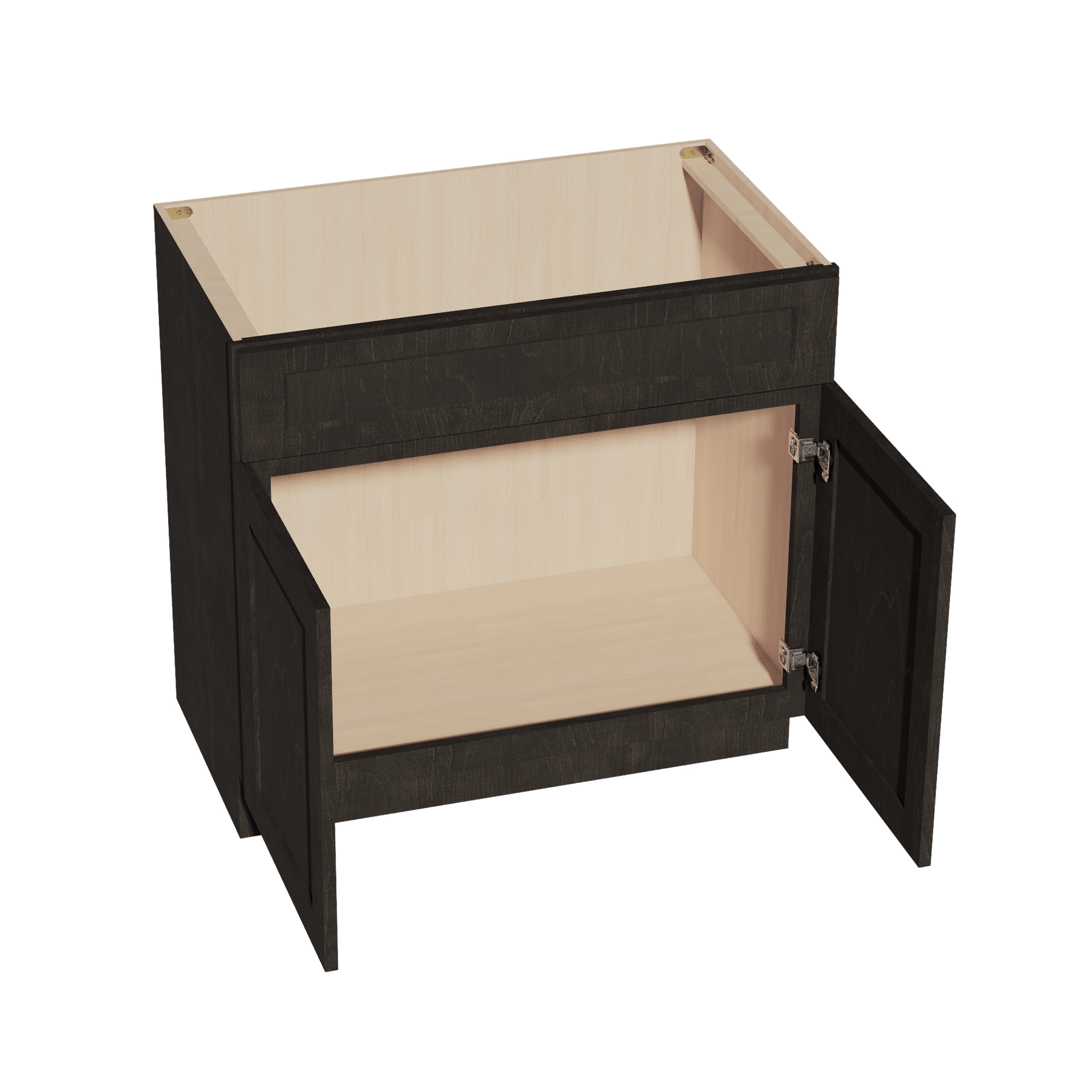 HG - VSB3621: Dark Gray Shaker 36"W x 34 - 1/2"H x 21"D 2 Doors & 1 False Drawer Vanity Sink Base Cabinets - NextCabinets