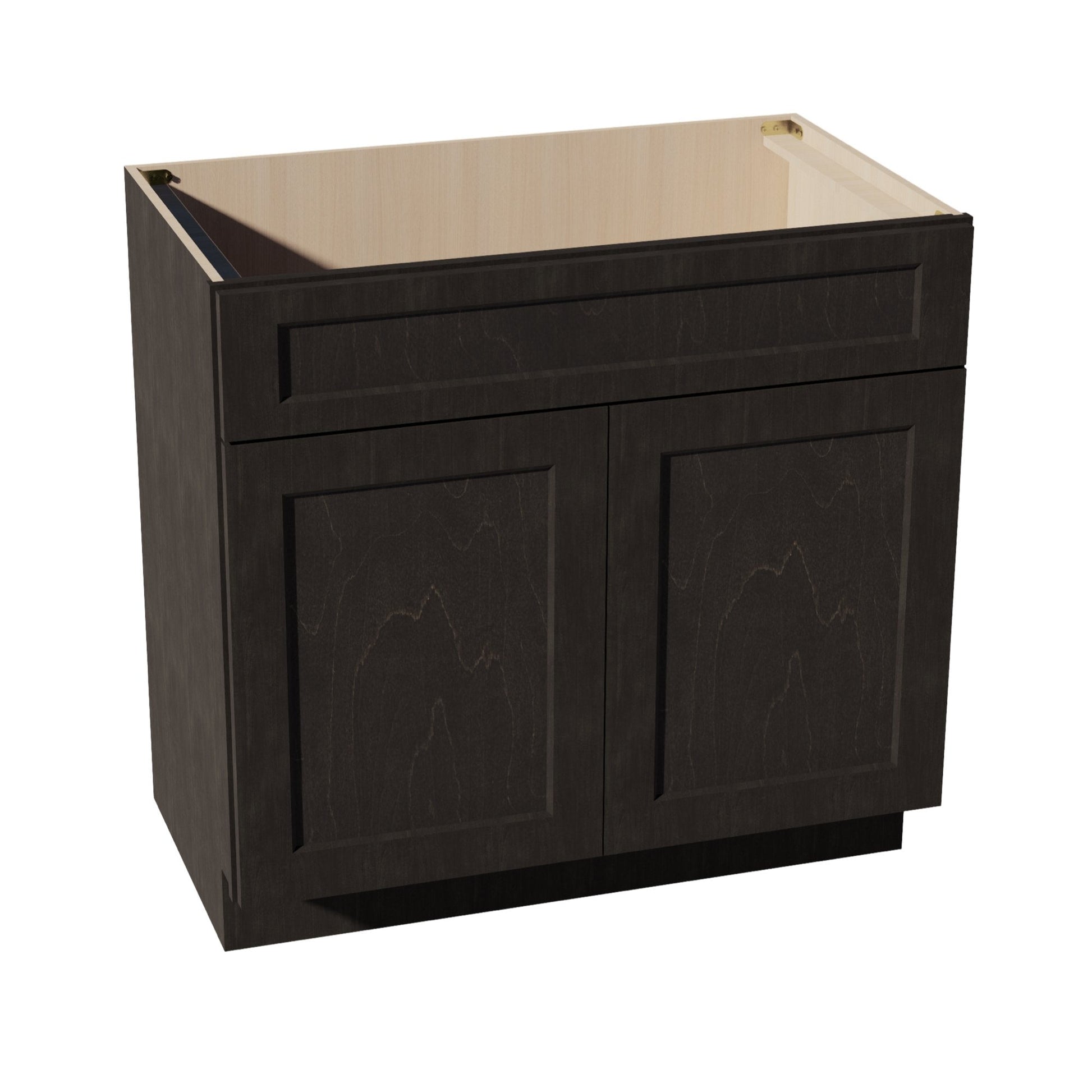 HG - VSB3621: Dark Gray Shaker 36"W x 34 - 1/2"H x 21"D 2 Doors & 1 False Drawer Vanity Sink Base Cabinets - NextCabinets
