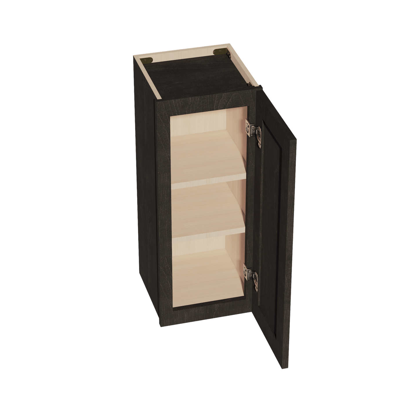 HG - W1230: Dark Gray Shaker 12"W x 30"H 1 Door & 2 Shelves Standard Wall Cabinet - NextCabinets