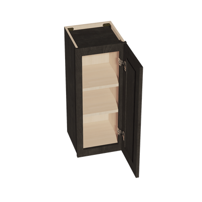 HG - W1230: Dark Gray Shaker 12"W x 30"H 1 Door & 2 Shelves Standard Wall Cabinet - NextCabinets