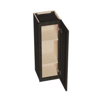 HG - W1236: Dark Gray Shaker 12"W x 36"H 1 Door & 2 Shelves Standard Wall Cabinet - NextCabinets