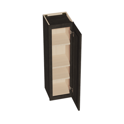 HG - W1242: Dark Gray Shaker 12"W x 42"H 1 Door & 3 Shelves Standard Wall Cabinet - NextCabinets