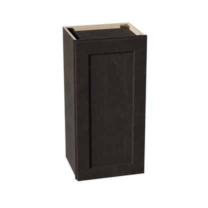HG - W1530: Dark Gray Shaker 15"W x 30"H 1 Door & 2 Shelves Standard Wall Cabinet - NextCabinets