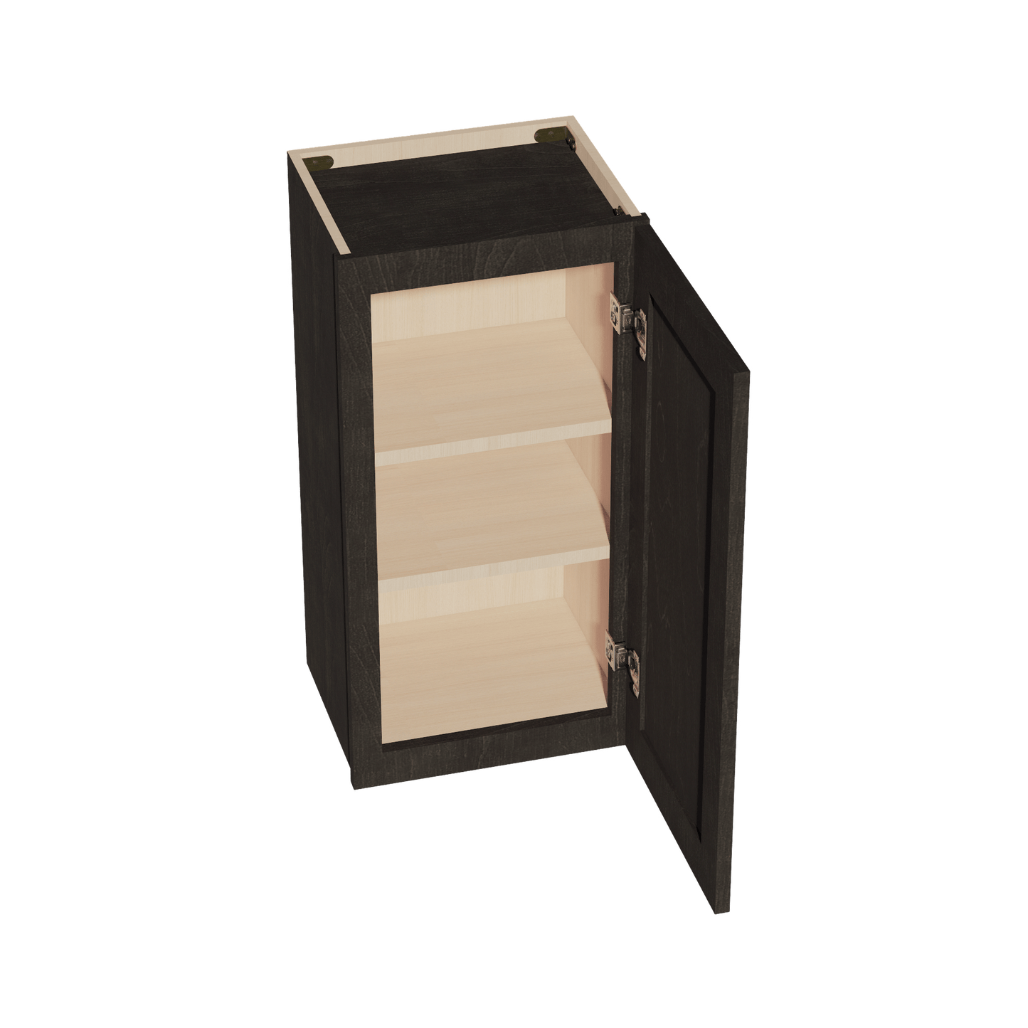 HG - W1530: Dark Gray Shaker 15"W x 30"H 1 Door & 2 Shelves Standard Wall Cabinet - NextCabinets