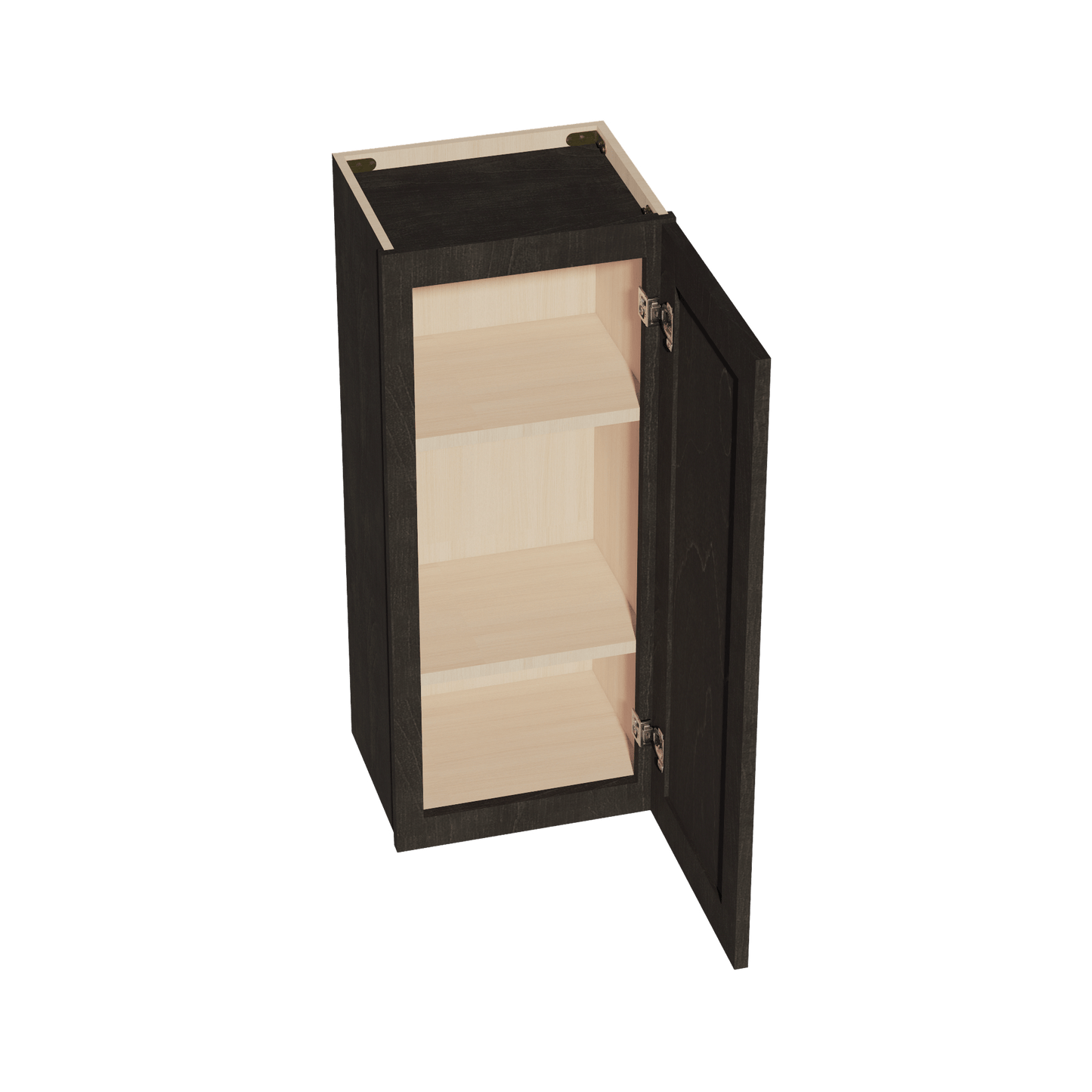 HG - W1536: Dark Gray Shaker 15"W x 36"H 1 Door & 2 Shelves Standard Wall Cabinet - NextCabinets