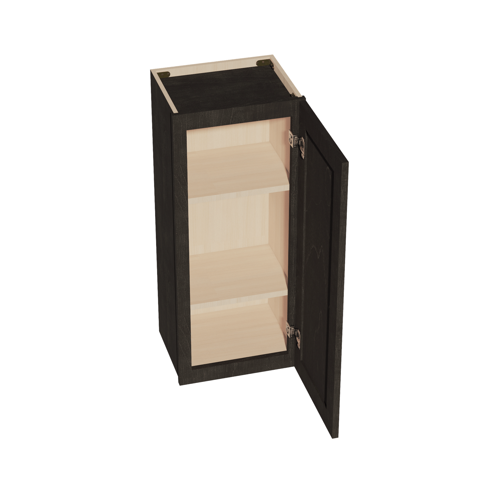 HG - W1536: Dark Gray Shaker 15"W x 36"H 1 Door & 2 Shelves Standard Wall Cabinet - NextCabinets