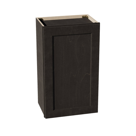 HG - W1830: Dark Gray Shaker 18"W x 30"H 1 Door & 2 Shelves Standard Wall Cabinet - NextCabinets