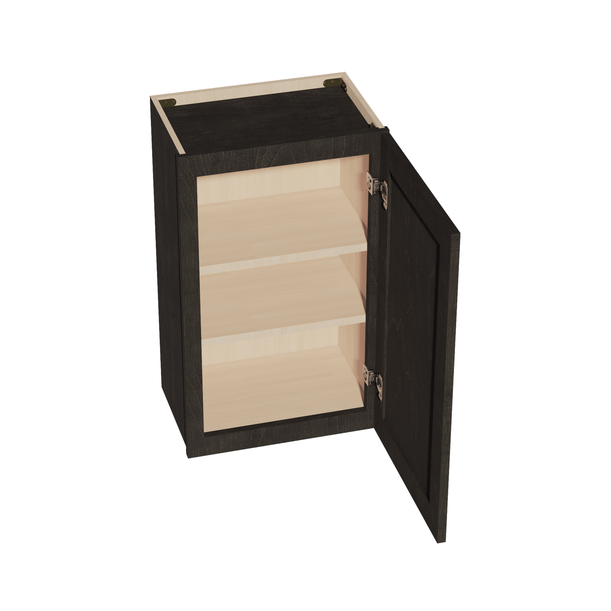 HG - W1830: Dark Gray Shaker 18"W x 30"H 1 Door & 2 Shelves Standard Wall Cabinet - NextCabinets