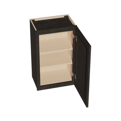 HG - W1830: Dark Gray Shaker 18"W x 30"H 1 Door & 2 Shelves Standard Wall Cabinet - NextCabinets