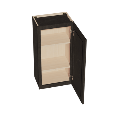 HG - W1836: Dark Gray Shaker 18"W x 36"H 1 Door & 2 Shelves Standard Wall Cabinet - NextCabinets