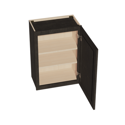 HG - W2130: Dark Gray Shaker 21"W x 30"H 1 Door & 2 Shelves Standard Wall Cabinet - NextCabinets