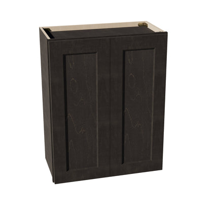 HG - W2430: Dark Gray Shaker 24"W x 30"H 2 Doors & 2 Shelves Standard Wall Cabinet - NextCabinets