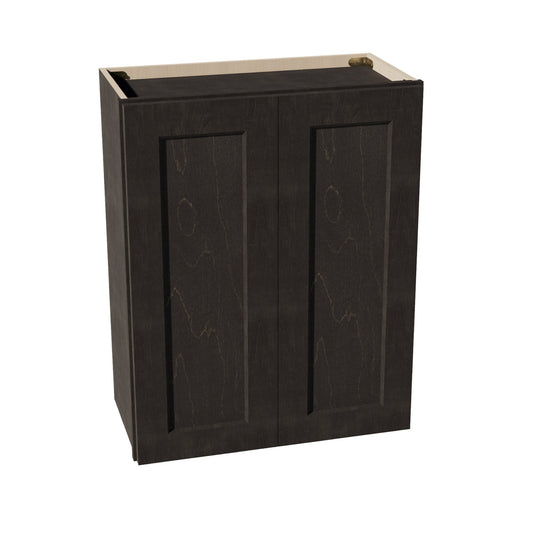 HG - W2430: Dark Gray Shaker 24"W x 30"H 2 Doors & 2 Shelves Standard Wall Cabinet - NextCabinets