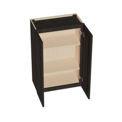 HG - W2436: Dark Gray Shaker 24"W x 36"H 2 Doors & 2 Shelves Standard Wall Cabinet - NextCabinets