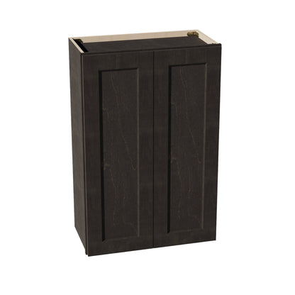 HG - W2436: Dark Gray Shaker 24"W x 36"H 2 Doors & 2 Shelves Standard Wall Cabinet - NextCabinets