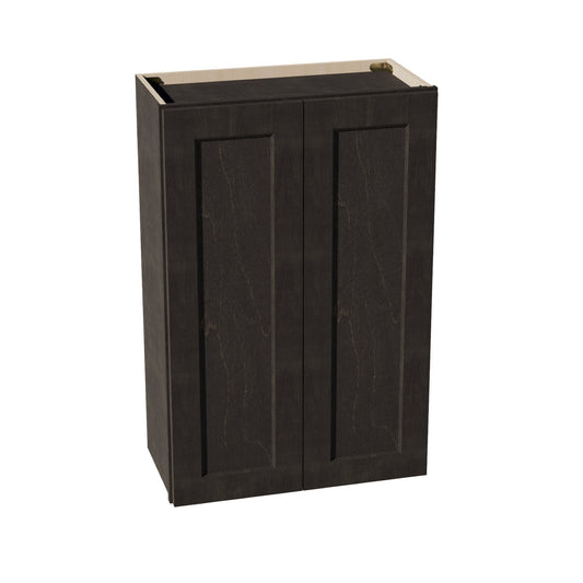 HG - W2436: Dark Gray Shaker 24"W x 36"H 2 Doors & 2 Shelves Standard Wall Cabinet - NextCabinets