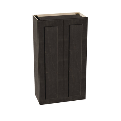 HG - W2442: Dark Gray Shaker 24"W x 42"H 2 Doors & 3 Shelves Standard Wall Cabinet - NextCabinets