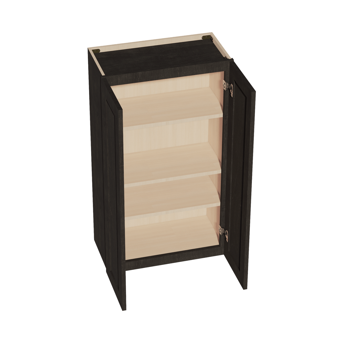 HG - W2442: Dark Gray Shaker 24"W x 42"H 2 Doors & 3 Shelves Standard Wall Cabinet - NextCabinets