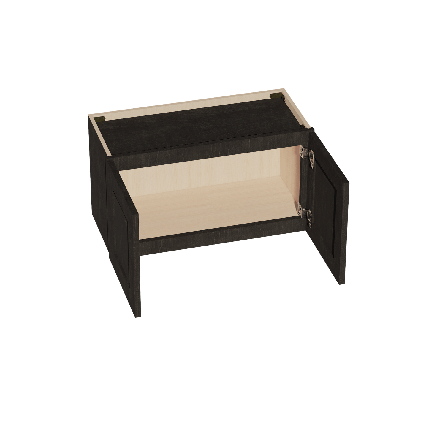 HG - W2715: Dark Gray Shaker 27"W x 15"H 2 Doors Standard Wall Bridge Cabinet - NextCabinets