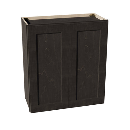 HG - W2730: Dark Gray Shaker 27"W x 30"H 2 Doors & 2 Shelves Standard Wall Cabinet - NextCabinets