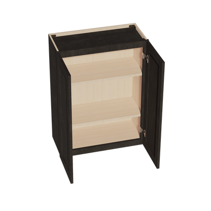 HG - W2736: Dark Gray Shaker 27"W x 36"H 2 Doors & 2 Shelves Standard Wall Cabinet - NextCabinets