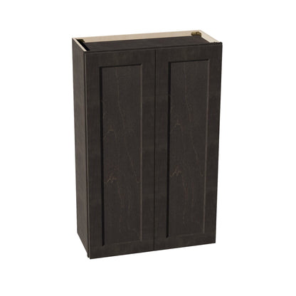 HG - W2742: Dark Gray Shaker 27"W x 42"H 2 Doors & 3 Shelves Standard Wall Cabinet - NextCabinets