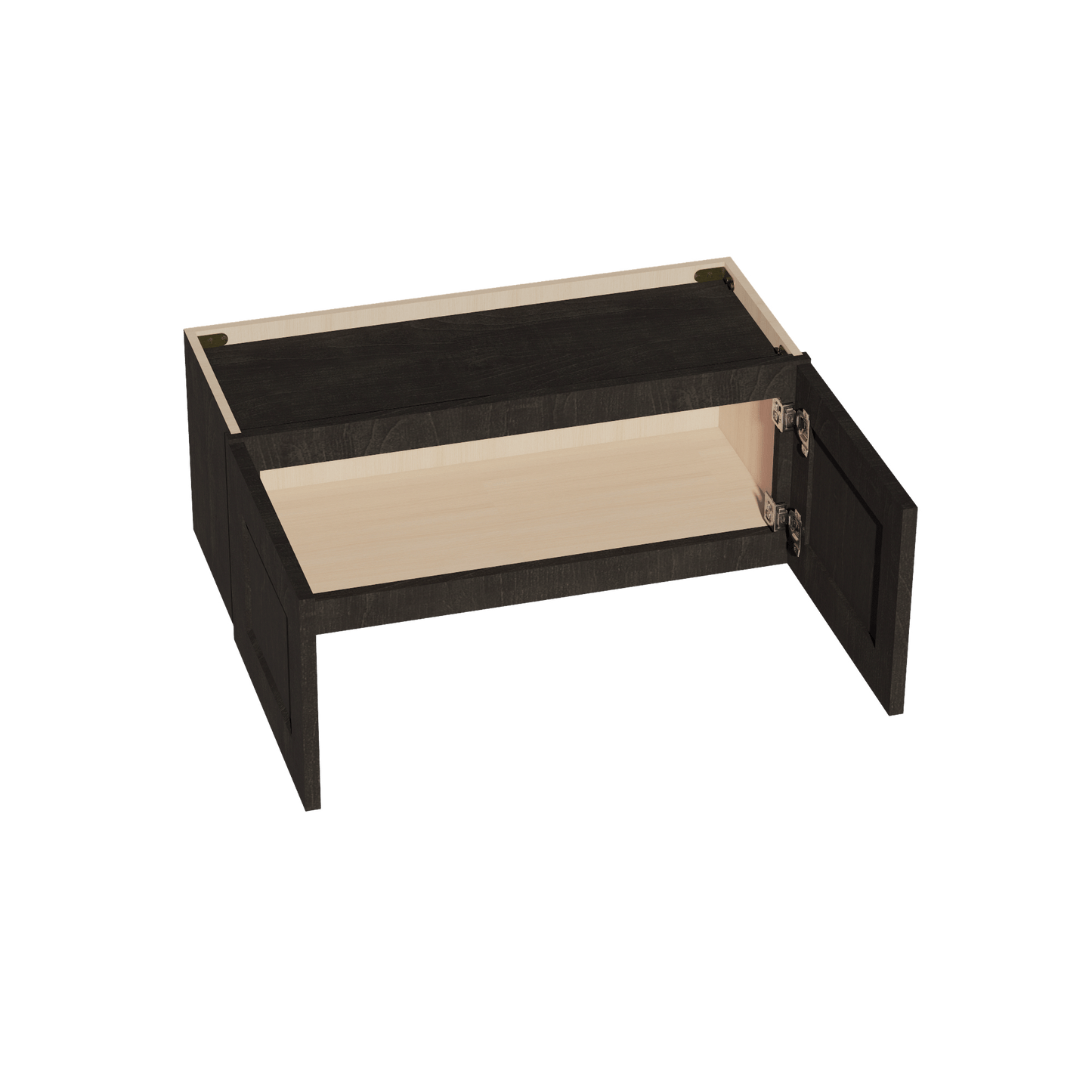 HG - W3012: Dark Gray Shaker 30"W x 12"H 2 Doors Standard Wall Bridge Cabinet - NextCabinets