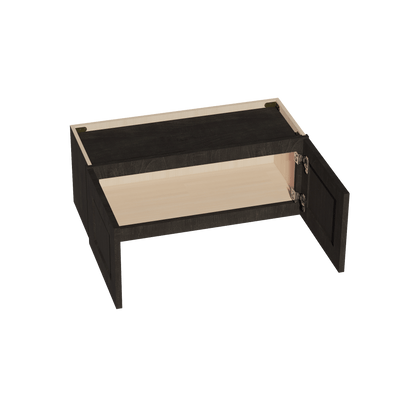 HG - W3012: Dark Gray Shaker 30"W x 12"H 2 Doors Standard Wall Bridge Cabinet - NextCabinets