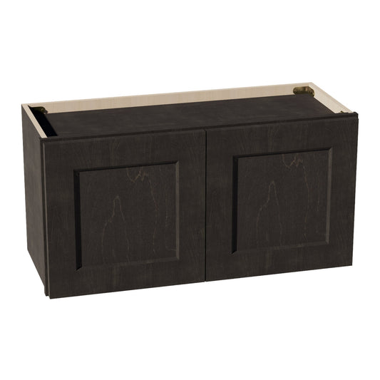 HG - W3015: Dark Gray Shaker 30"W x 15"H 2 Doors Standard Wall Bridge Cabinet - NextCabinets