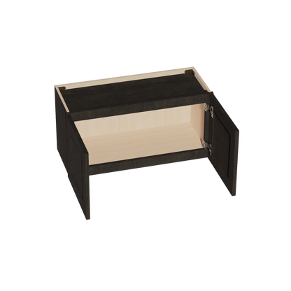HG - W3015: Dark Gray Shaker 30"W x 15"H 2 Doors Standard Wall Bridge Cabinet - NextCabinets