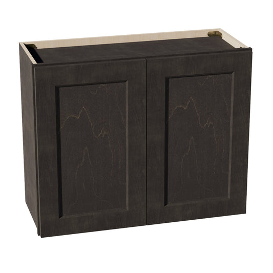HG - W3024: Dark Gray Shaker 30"W x 24"H 2 Doors Standard Wall Bridge Cabinet - NextCabinets
