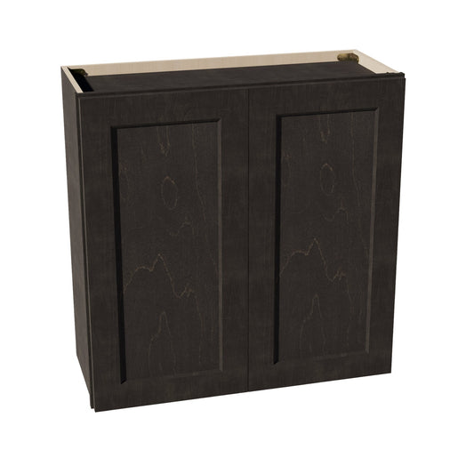 HG - W3030: Dark Gray Shaker 30"W x 30"H 2 Doors & 2 Shelves Standard Wall Cabinet - NextCabinets