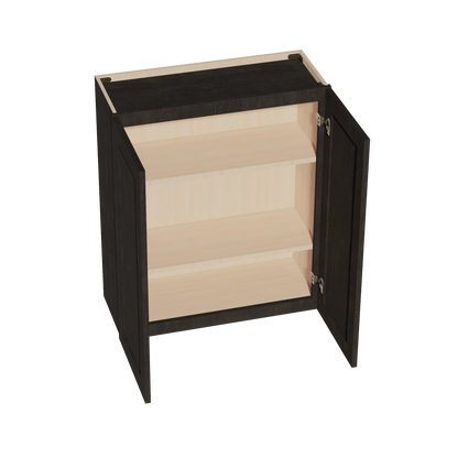 HG - W3036: Dark Gray Shaker 30"W x 36"H 2 Doors & 2 Shelves Standard Wall Cabinet - NextCabinets