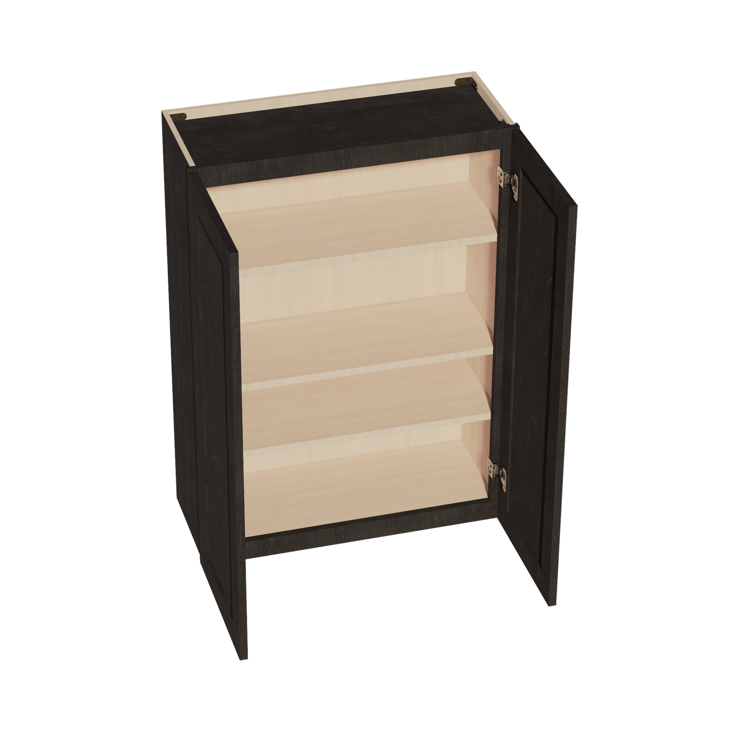 HG - W3042: Dark Gray Shaker 30"W x 42"H 2 Doors & 3 Shelves Standard Wall Cabinet - NextCabinets