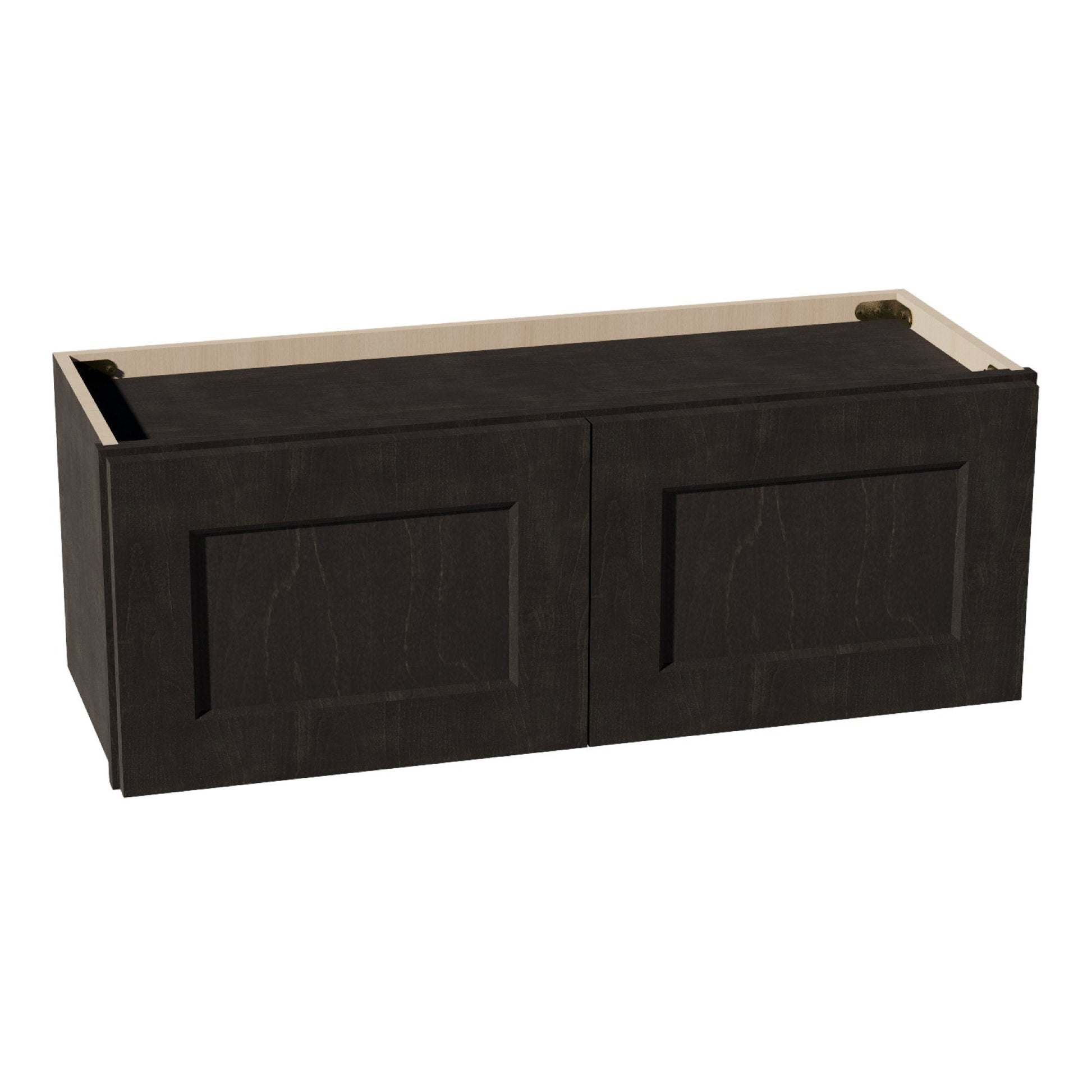 HG - W3312: Dark Gray Shaker 33"W x 12"H 2 Doors Standard Wall Bridge Cabinet - NextCabinets
