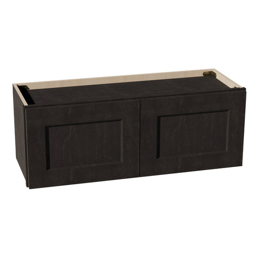 HG - W3312: Dark Gray Shaker 33"W x 12"H 2 Doors Standard Wall Bridge Cabinet - NextCabinets